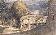 Samuel Palmer Cart Shed and Lane painting